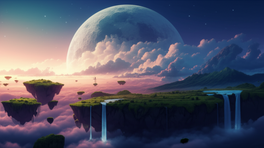 Surreal photorealistic landscape for a social media story